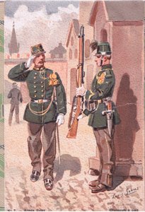 Chasseurs A Pied, Postkarte von Louis Geens