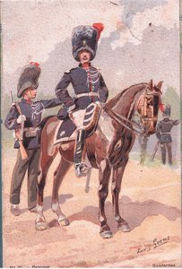 Gendarmen, Postkarte, 1920er Jahre