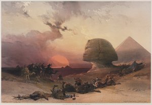 Ägypten und Nubien, Band III: Annäherung des Simoon-Wüste bei Gizeh, 1849 von Louis Haghe