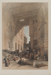 Ägypten und Nubien, Band III: Basar der Seidenhändler, Kairo, 1848 von Louis Haghe