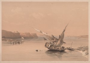 Ägypten und Nubien: Band II - Nr. 6, Annäherung an die Festung von Ibrim, Nubien von Louis Haghe