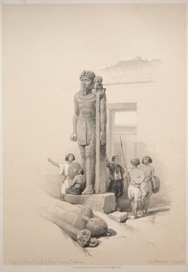 Ägypten und Nubien: Band II - Nr. 7, Kolosse bei Wady Saboua von Louis Haghe