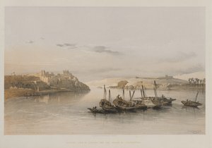 Ägypten und Nubien, Band II: Gesamtansicht von Esouan und der Insel Elephantine von Louis Haghe