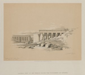 Ägypten und Nubien, Band II: Seitenansicht des Tempels namens Typhonoeum in Dendera, 1848 von Louis Haghe