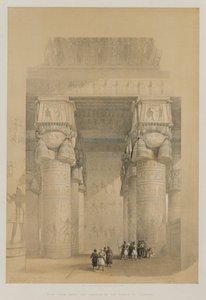 Ägypten und Nubien, Band II: Blick unter dem Portikus des Tempels von Dendera, 1849