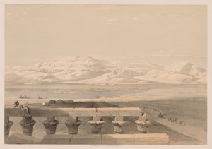 Ägypten und Nubien: Band I - Nr. 30, Libysche Gebirgskette vom Tempel von Luxor von Louis Haghe