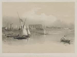 Ägypten und Nubien, Band I: Gesamtansicht der Ruinen von Luxor, vom Nil aus, 1846