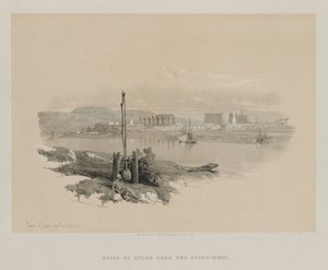 Ägypten und Nubien, Band I: Ruinen von Luxor von Südwesten, 1846 von Louis Haghe