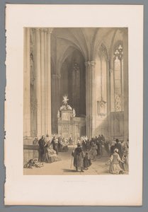 Ansicht des Reliquienschreins der Heiligen Drei Könige im Kölner Dom von Louis Haghe