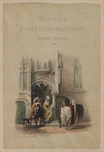 Haghes Portfolio von Skizzen. Belgien. Deutschland, Bd. III: Titelseite, an einer Tür...Brügge, 1850 von Louis Haghe