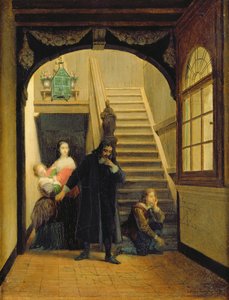 Szene aus der Jugend von Blaise Pascal (1623-62) 1860-70 von Louis Hector Leroux