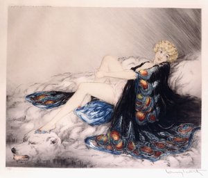 Seidenrobe von Louis Icart
