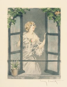 Die Vier Jahreszeiten: Frühling, ca. 1928 (handkolorierte Radierung & Aquatinta)