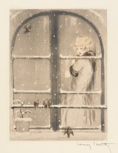 Die vier Jahreszeiten: Winter, ca. 1928 (handkolorierte Radierung & Aquatinta)