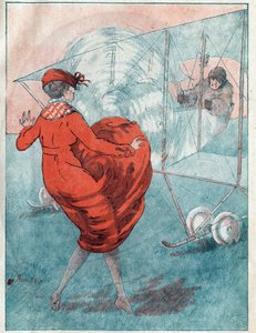 Der günstige Wind: Helice spioniert. Illustration von Louis Icart für die Zeitschrift „Le Fantasio“ vom Mai 1916 von Louis Icart