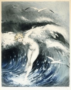 Venus in den Wellen, ca. 1931 von Louis Icart