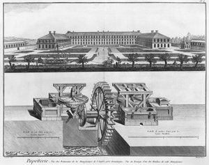 Eine Papiermühle, Illustration aus der 