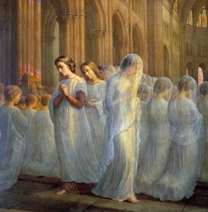 Das Gedicht der Seele; Erste Kommunion. Gemälde von Anne Francois Louis Janmot (1814-1892)