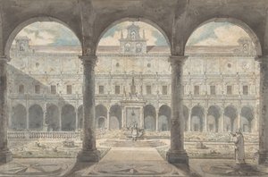 Kreuzgang der Certosa di San Martino, Neapel von Louis Jean Desprez