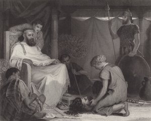 David vor Saul gebracht von Louis John Rhead