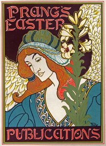 Prangs Osterveröffentlichungen. Plakat von Luis Rhead, USA, ca. 1895 von Louis John Rhead