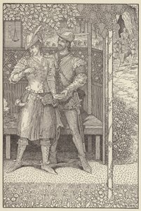 Robin Hood und Marian in ihrer Laube von Louis John Rhead
