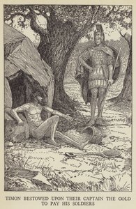 Timon gab ihrem Kapitän das Gold, um seine Soldaten zu bezahlen von Louis John Rhead