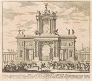 Die zweite Maschine für die Chinea von 1745: Triumphbogen für die Rückkehr von König Karl von Bourbon nach Neapel