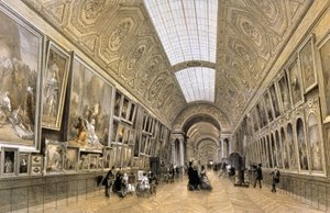 Die Grande Galerie, Louvre-Museum, ca. 1850