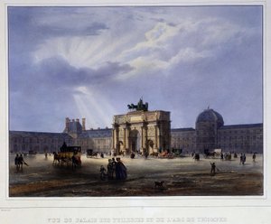 Ansicht des Palais des Tuilerien und des Karussells - in „Paris en 1837“ von Arnout