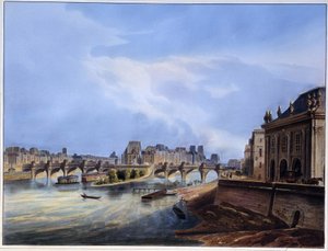 Ansicht der Pont Neuf - in „Paris en 1837“ von Louis Jules Arnout