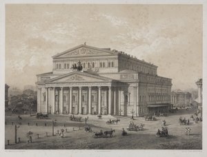 Bolshoi - Das Bolschoi-Theater in Moskau, von Louis Julien Jacottet (1806-?) von Louis Julien Jacottet