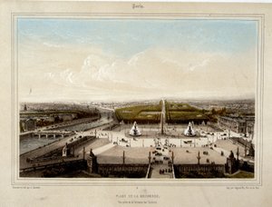 La Place de la Concorde - Lithographie von Jacottet