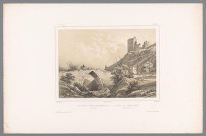 Ansicht der Ruine der Burg Hammershus von Louis Julien Jacottet