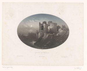 Ansicht der Ruine der Burg der Vier Heemskinderen von Louis Julien Jacottet