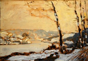 Das Fuldatal bei Kassel mit Schnee