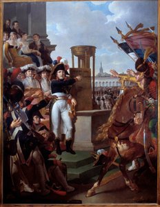 Napoleon Bonaparte (1769-1821) proklamiert die Cisalpinische Republik in Mailand am 9.07.1797 von Louis Lafitte