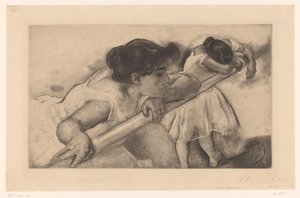Zwei Ballerinas an einer Ballettstange von Louis Legrand (signed by artist)