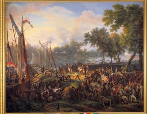 Erster Rheinübergang der französischen Armee unter dem Kommando von Jourdan und Kleber bei Düsseldorf im Herzogtum Berg, 6. September von Louis Lejeune