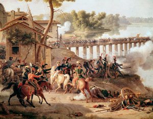 Napoleon Bonaparte gibt Befehle während der Schlacht von Lodi von Louis Lejeune