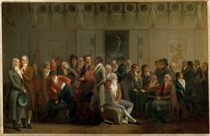 Eine Versammlung von Künstlern im Atelier von Isabey von Louis Leopold Boilly