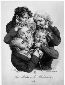 Konsultation mit Ärzten, von Louis Boilly
