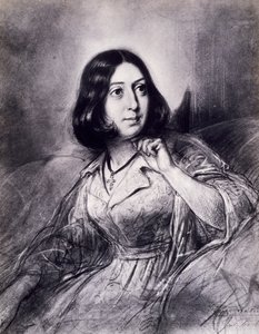 Porträt von George Sand, Pseudonym von Amantine-Lucile-Aurore Dupin von Louis Leopold Boilly