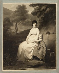 Porträt von Thérèsa Tallien und ihrer Tochter in einem Park von Louis Leopold Boilly