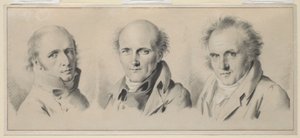 Porträts von Charles Percier, Pierre-François Léotard Fontaine und Claude-Louis Bernier, vor 1807 von Louis Leopold Boilly