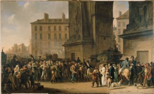Die Rekruten von 1807 marschieren an der Porte Saint-Denis vorbei von Louis Leopold Boilly