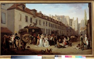 Die Ankunft einer Postkutsche im Hof der Messageries. Gemälde von Louis Léopold Boilly (1761-1845). 1803 von Louis Leopold Boilly