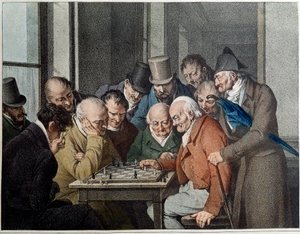 Das Schachspiel. Lithographie von Louis Leopold Boilly (1761-1845)