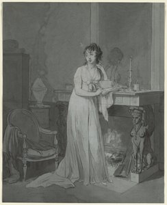 Frau vor einem Kamin, ca. 1803