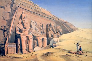 Großer Tempel von Ramses II., Abu Simbel, 1846 von Louis M. A. Linant de Bellefonds,